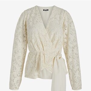 Express Cream Lace Wrap Top p2p 20”